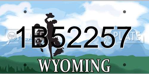 1B52257 Wyoming License Plate