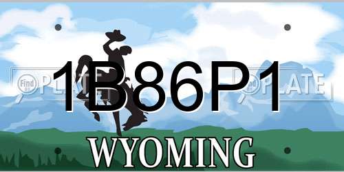 1B86P1 Wyoming License Plate