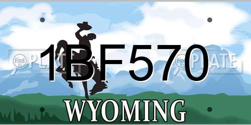 1BF570 Wyoming License Plate