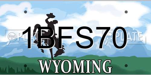 1BFS70 Wyoming License Plate