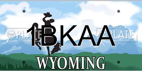 1BKAA Wyoming License Plate