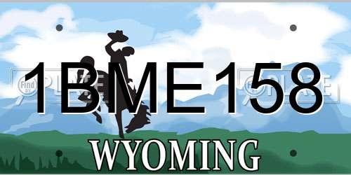 1BME158 Wyoming License Plate