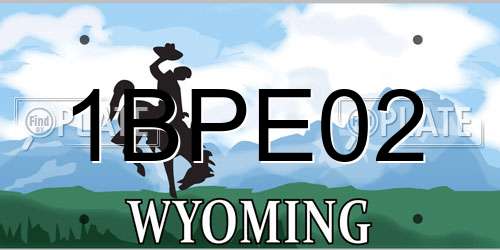 1BPE02 Wyoming License Plate
