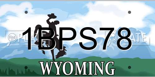 1BPS78 Wyoming License Plate