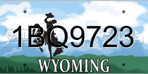 1BQ9723 Wyoming License Plate