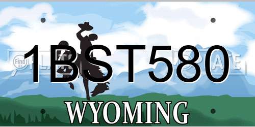 1BST580 Wyoming License Plate