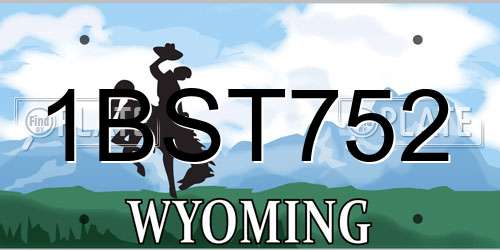 1BST752 Wyoming License Plate