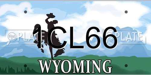 1CL66 Wyoming License Plate
