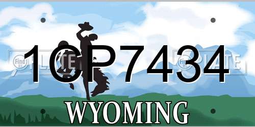 1CP7434 Wyoming License Plate