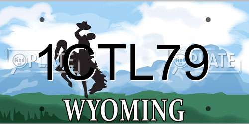 1CTL79 Wyoming License Plate