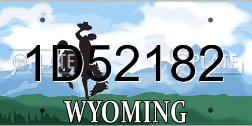 1D52182 Wyoming License Plate