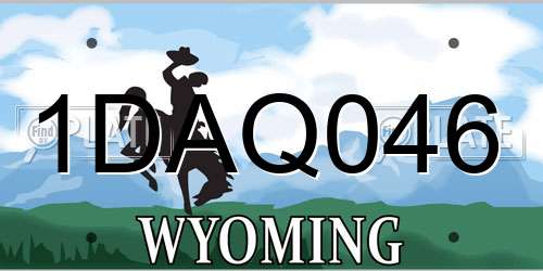 1DAQ046 Wyoming License Plate