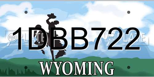 1DBB722 Wyoming License Plate