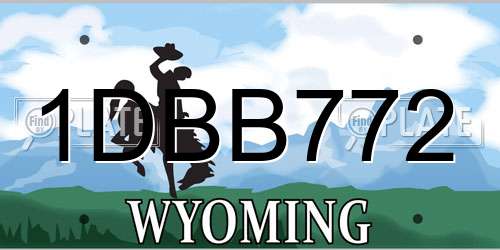 1DBB772 Wyoming License Plate