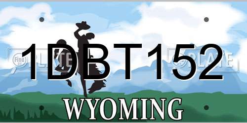 1DBT152 Wyoming License Plate
