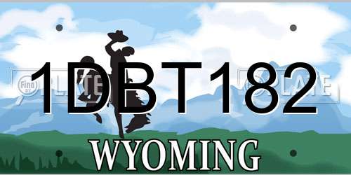 1DBT182 Wyoming License Plate