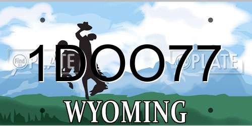 1DOO77 Wyoming License Plate