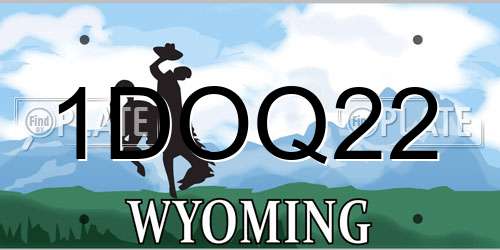 1DOQ22 Wyoming License Plate