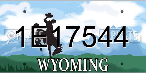 1E17544 Wyoming License Plate