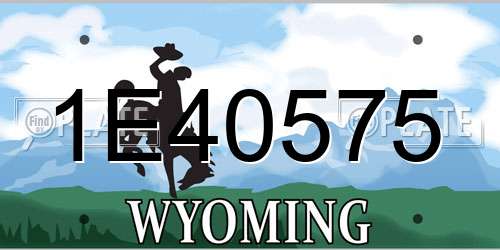 1E40575 Wyoming License Plate
