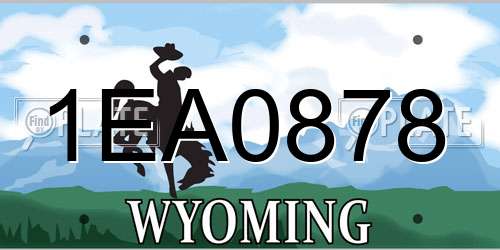 1EA0878 Wyoming License Plate