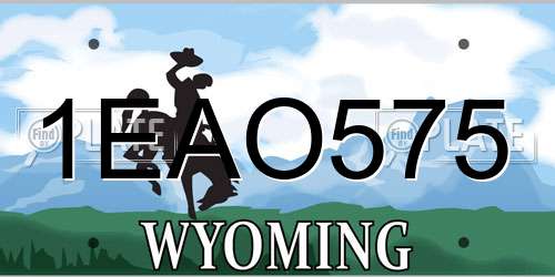1EAO575 Wyoming License Plate