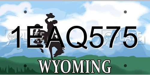 1EAQ575 Wyoming License Plate