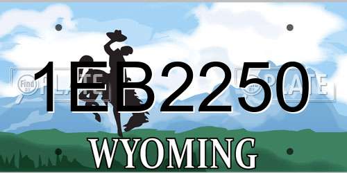 1EB2250 Wyoming License Plate