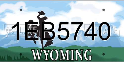 1EB5740 Wyoming License Plate