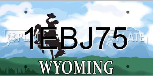 1EBJ75 Wyoming License Plate