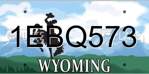 1EBQ573 Wyoming License Plate