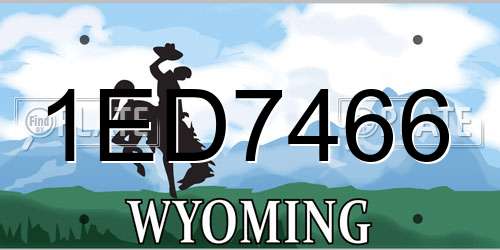 1ED7466 Wyoming License Plate