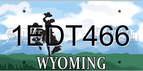 1EDT466 Wyoming License Plate