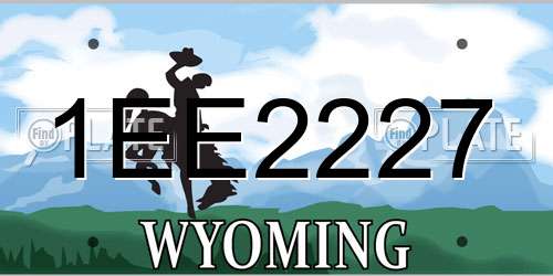 1EE2227 Wyoming License Plate