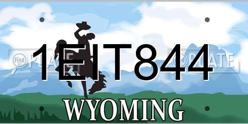 1EIT844 Wyoming License Plate