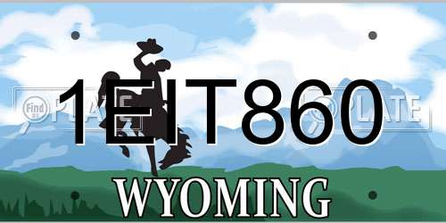 1EIT860 Wyoming License Plate