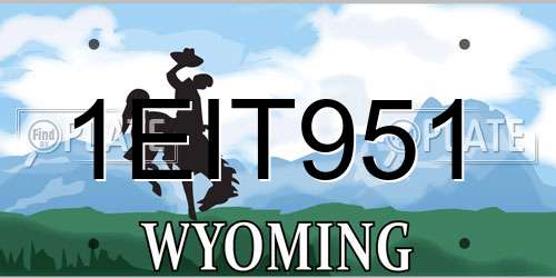 1EIT951 Wyoming License Plate