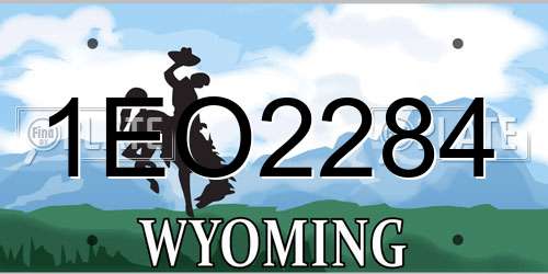 1EO2284 Wyoming License Plate