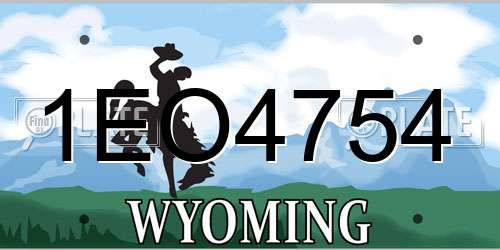 1EO4754 Wyoming License Plate