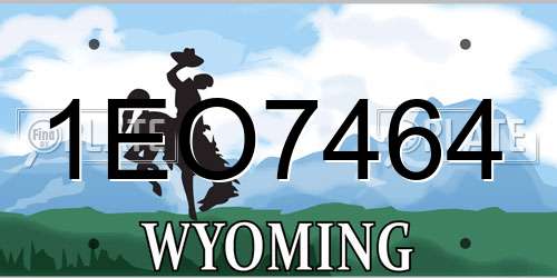 1EO7464 Wyoming License Plate