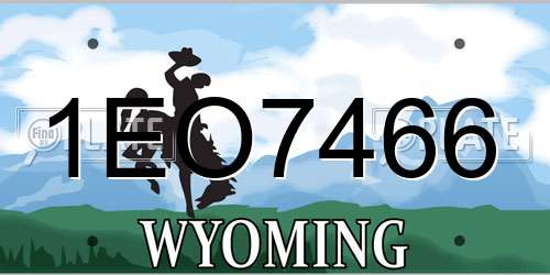 1EO7466 Wyoming License Plate