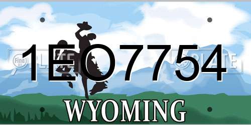 1EO7754 Wyoming License Plate
