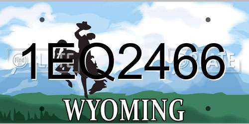 1EQ2466 Wyoming License Plate