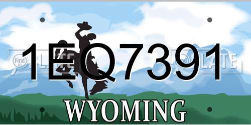 1EQ7391 Wyoming License Plate