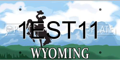 1EST11 Wyoming License Plate