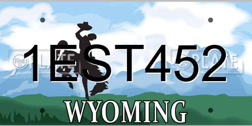1EST452 Wyoming License Plate