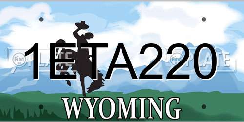 1ETA220 Wyoming License Plate