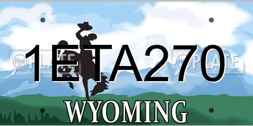 1ETA270 Wyoming License Plate
