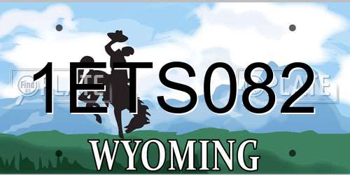 1ETS082 Wyoming License Plate