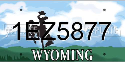 1EZ5877 Wyoming License Plate